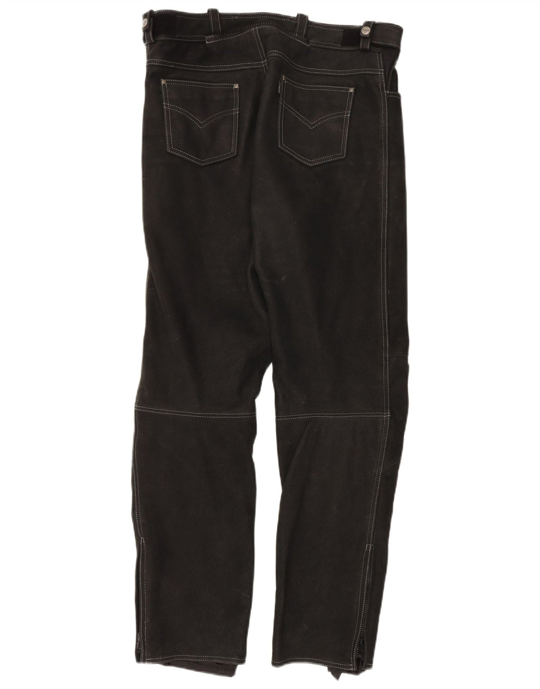 POLO Pantalones Moto Racer de Cuero para Hombre IT 54 XL W38 L33 Negro