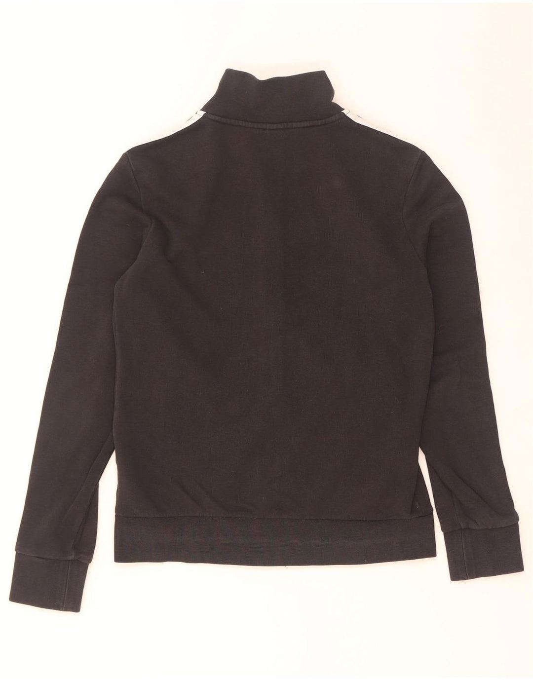 Adidas Mujer Chándal Top Chaqueta Reino Unido 8/10 Pequeño Algodón Negro
