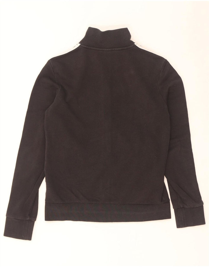 Adidas Mujer Chándal Top Chaqueta Reino Unido 8/10 Pequeño Algodón Negro