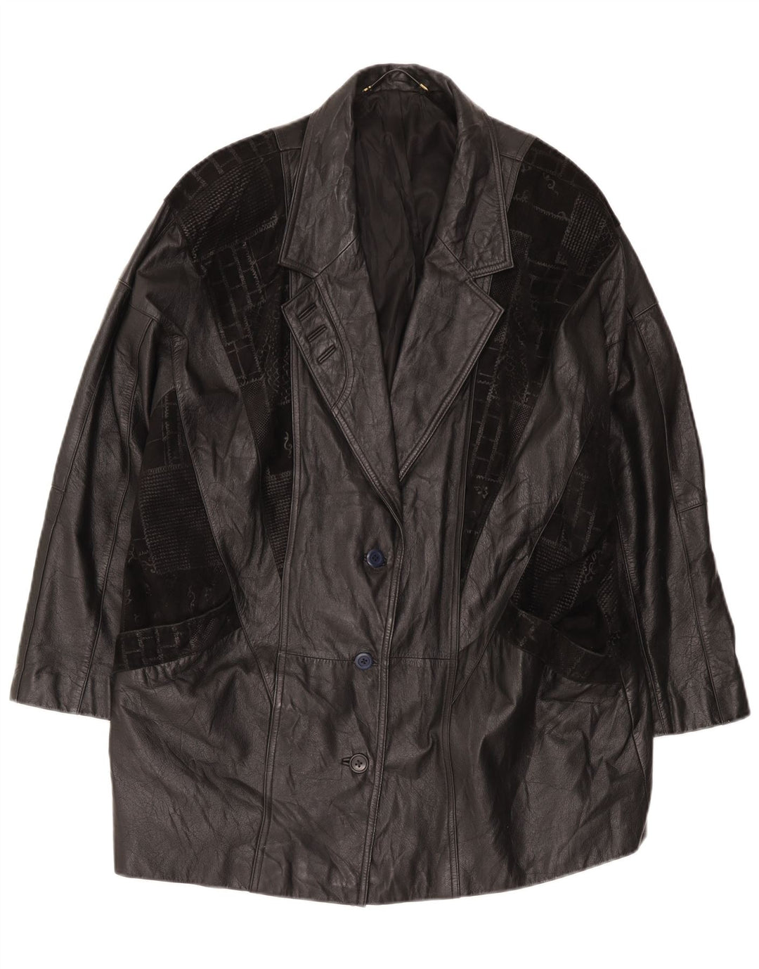 Canda Abrigo de cuero extragrande para hombre UK 40 XL Negro
