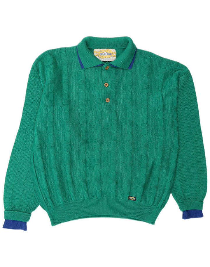 SETTEBELLO Jersey Hombre con Cuello Polo XL Lana Verde