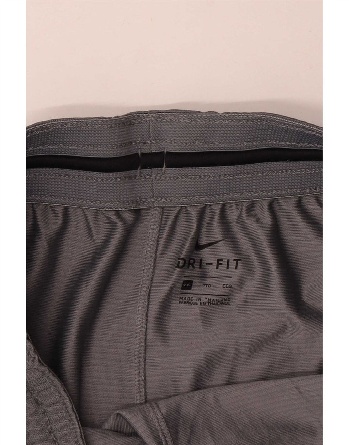 Nike - Pantalones cortos deportivos para hombre Dri Fit Graphic, 2XL, poliéster gris