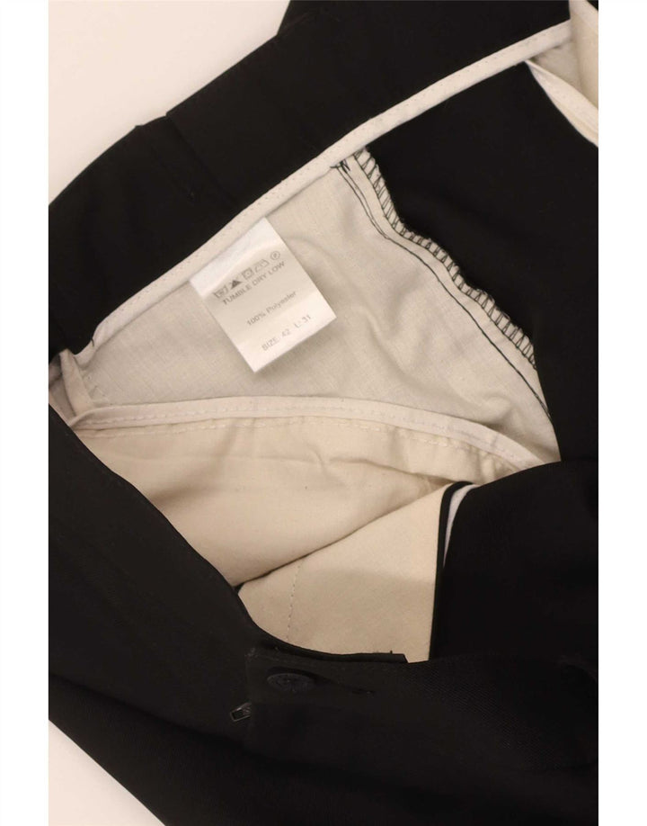 Farah Mens Tapered Chino Pantalones W42 L31 Poliéster Negro