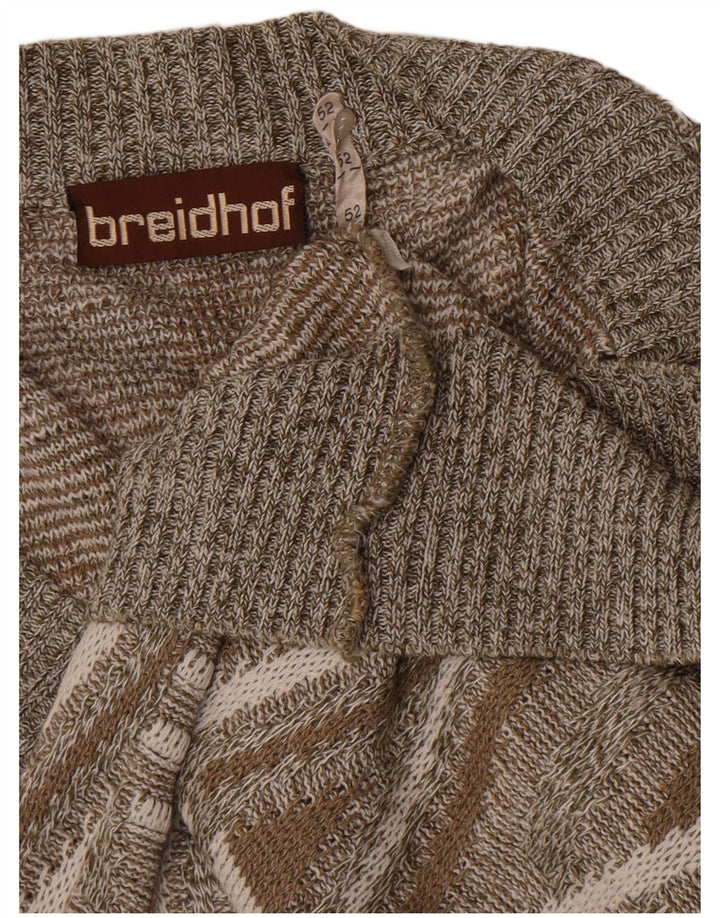 Breidhof Cárdigan para hombre IT 52 grande gris geométrico
