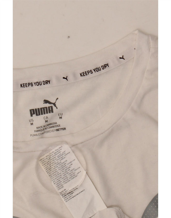 PUMA Camiseta gráfica para mujer Top UK 14 Medio Blanco Poliéster