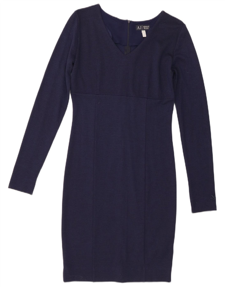Armani Jeans Vestido tubo de manga larga para mujer EU 40 Viscosa azul marino mediano