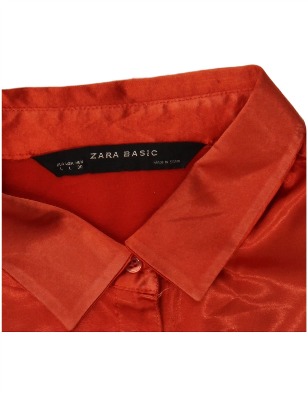 Zara Mujer Jersey Camisa UK 44 Grande Naranja