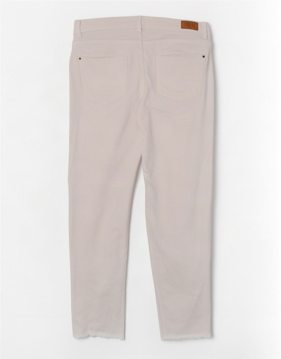 Zara Mujer Trafaluc Vaqueros Cropped EU 40 Medium W30 L23 Blanco