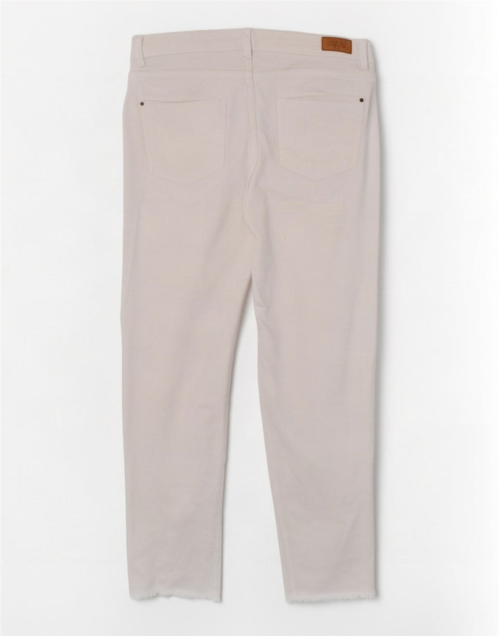Zara Mujer Trafaluc Vaqueros Cropped EU 40 Medium W30 L23 Blanco