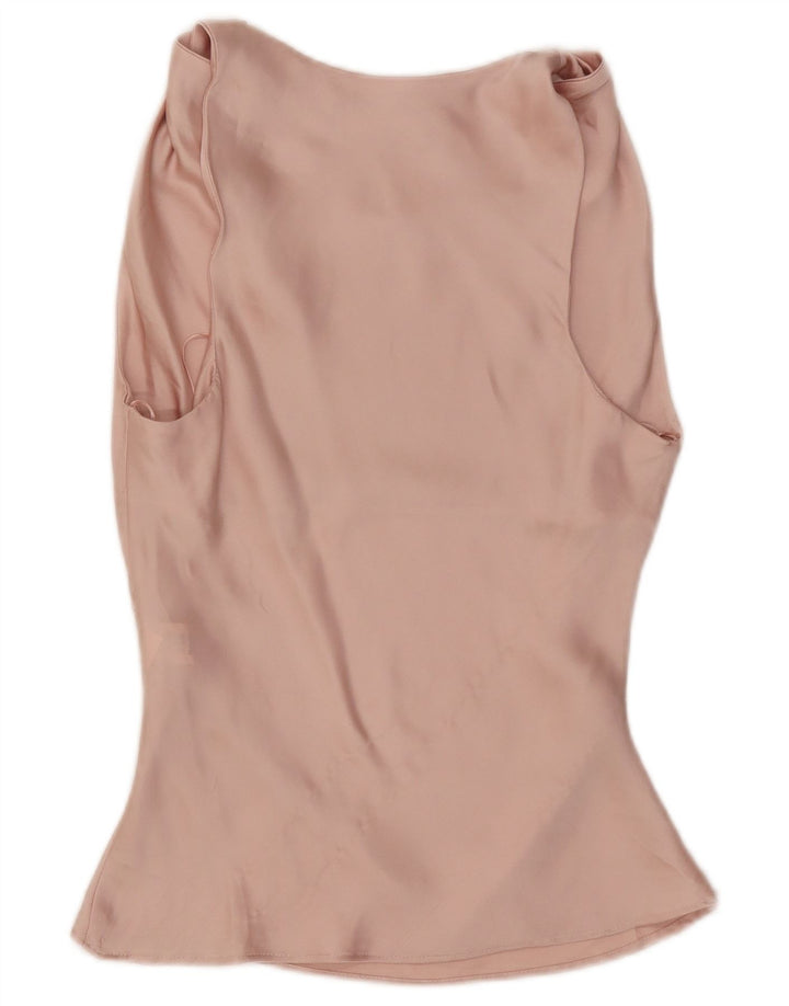 Zara Mujer Blusa Sin Mangas Top UK 6 XS Rosa Poliéster