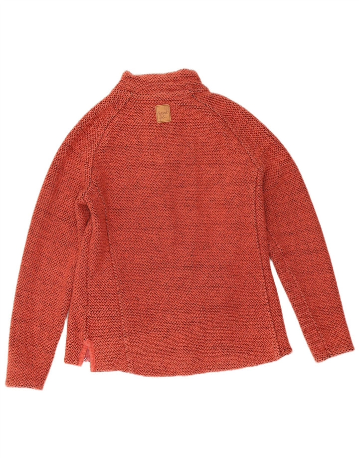 Weird Fish Sudadera extragrande con cuello y cremallera para mujer, talla 10, color naranja