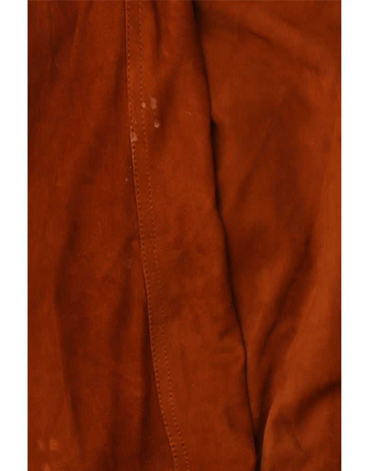 VINTAGE Chaqueta bomber de ante para hombre IT 52 XL Cuero marrón