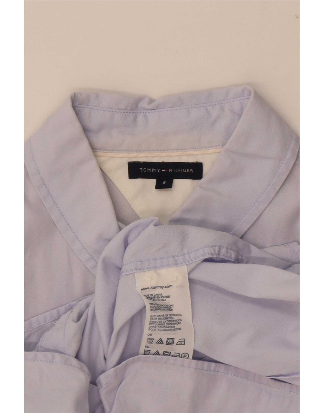 Tommy Hilfiger Camisa para mujer US 8 Algodón azul medio