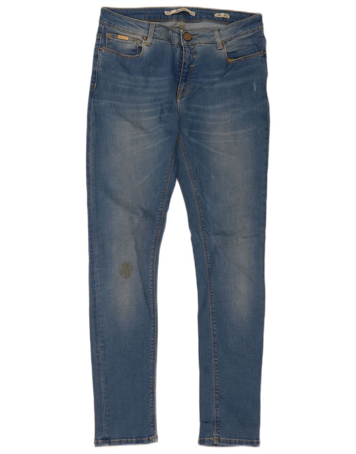 ZARA Mujer Vaqueros Slim EU 40 Medium W30 L30 Azul