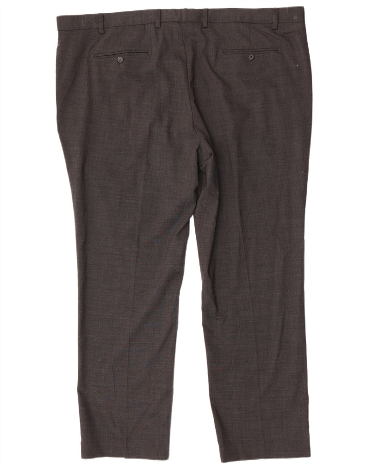 Marks & Spencer Pantalones de traje rectos de corte regular para hombre W48 L31 Gris