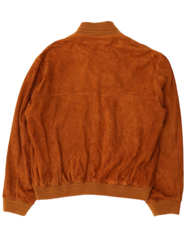 Vintage hombres ante bomber chaqueta IT 56 3XL cuero marrón