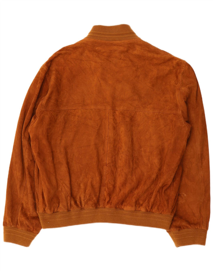 Vintage hombres ante bomber chaqueta IT 56 3XL cuero marrón