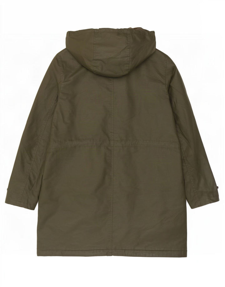 Marks & Spencer Chaqueta de algodón encerado con capucha para mujer UK 12 Medium Khaki