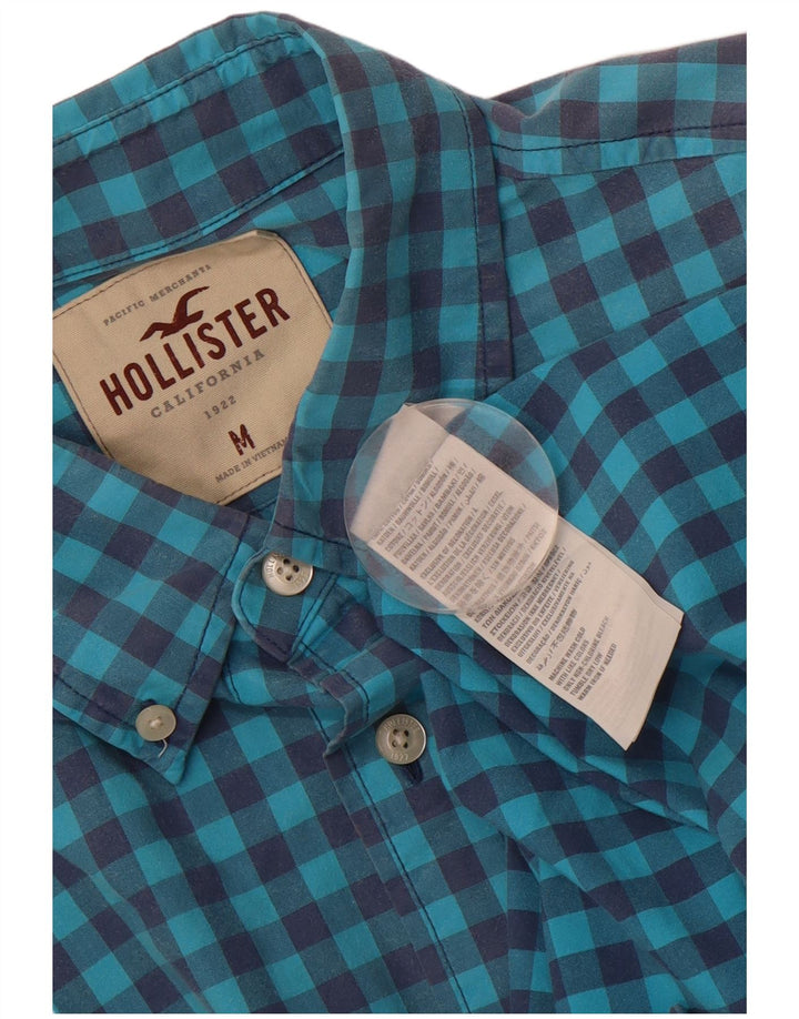 HOLLISTER Mens Shirt Medium Blue Gingham Cotton