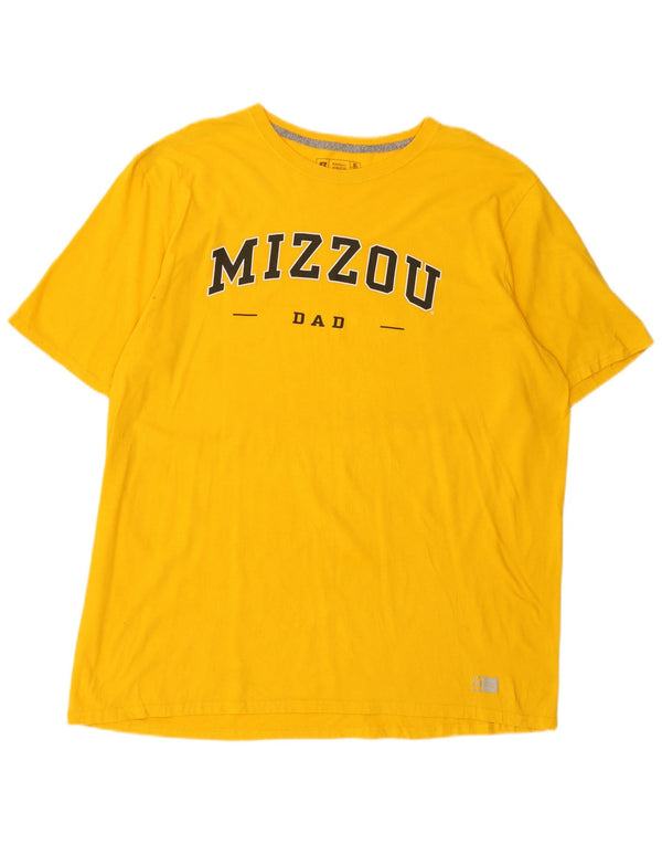 Russell Athletic Mens Mizzou Graphic Camiseta Top XL Amarillo