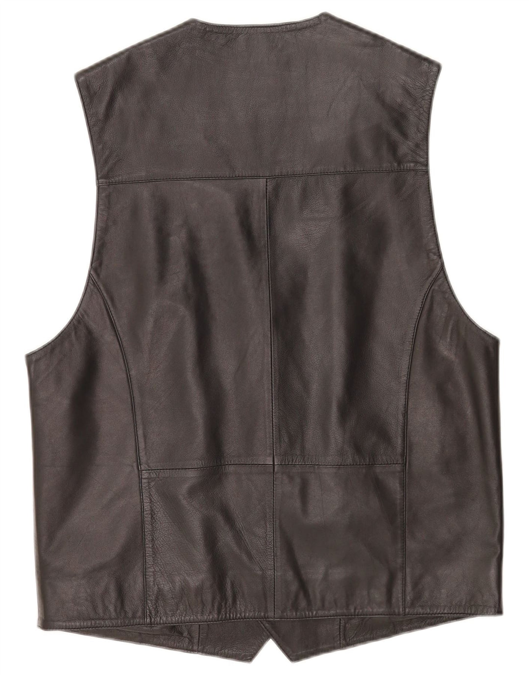 Chaleco de cuero vintage para hombre EU 50 cuero negro medio