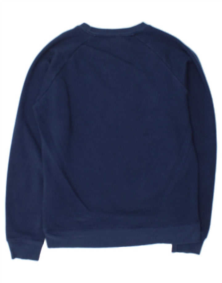 ADIDAS Mens Graphic Sweatshirt Jumper Small Navy Blue Cotton Vintage Adidas and Second-Hand Adidas from Messina Hembry 