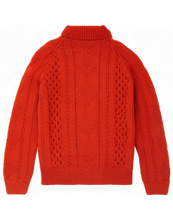 Vintage mujer rollo cuello jersey suéter Reino Unido 12 naranja medio