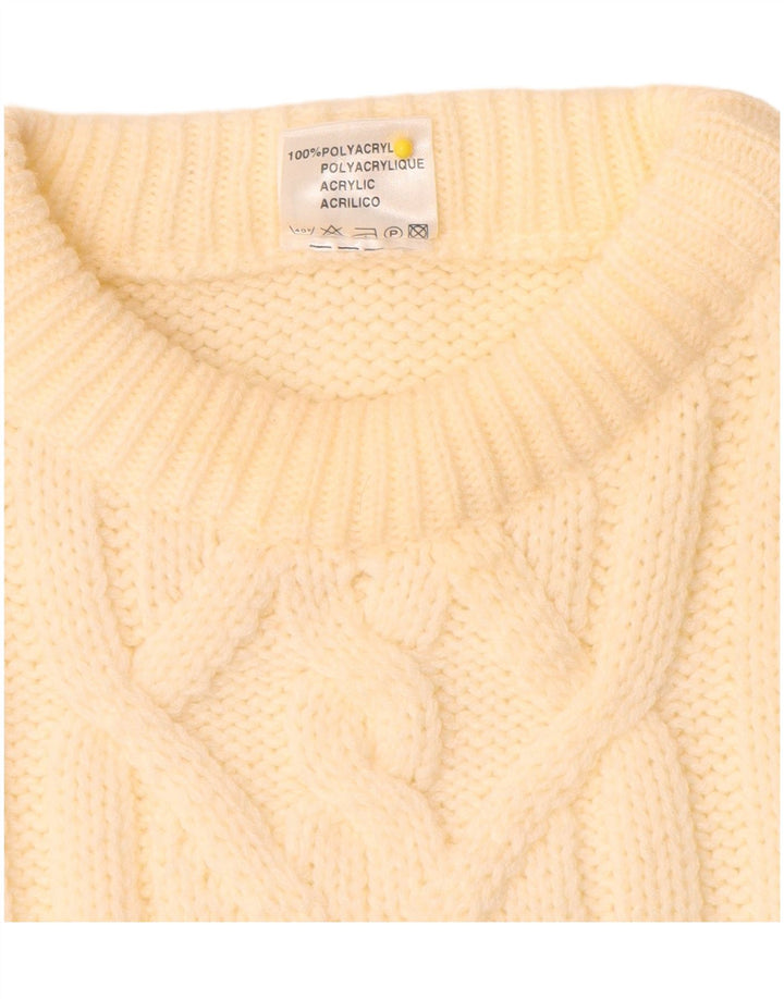Angelo Muroni Jersey De Cuello Redondo Para Hombre Grande Blanco Roto Poliacrílico