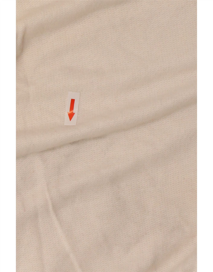 Vintage mujer botón cuello sudadera jumper IT 44 Medium White Colourblock