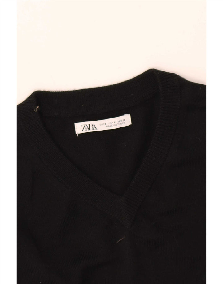 Zara Hombre Jersey Con Cuello En V Jersey Pequeño Negro