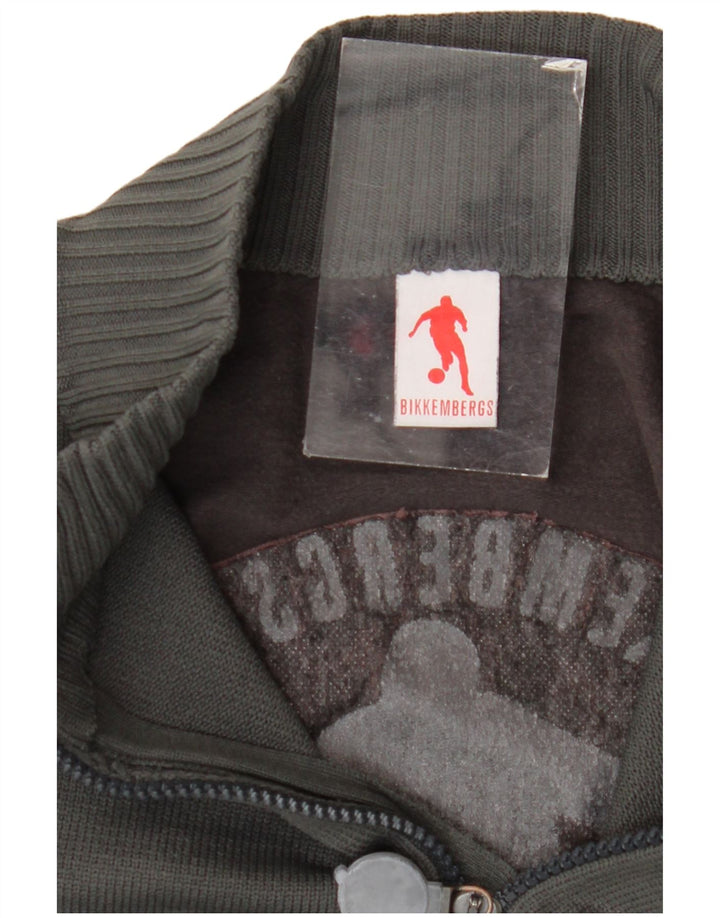 Bikkembergs Jersey con cuello y cremallera para hombre XL Gris