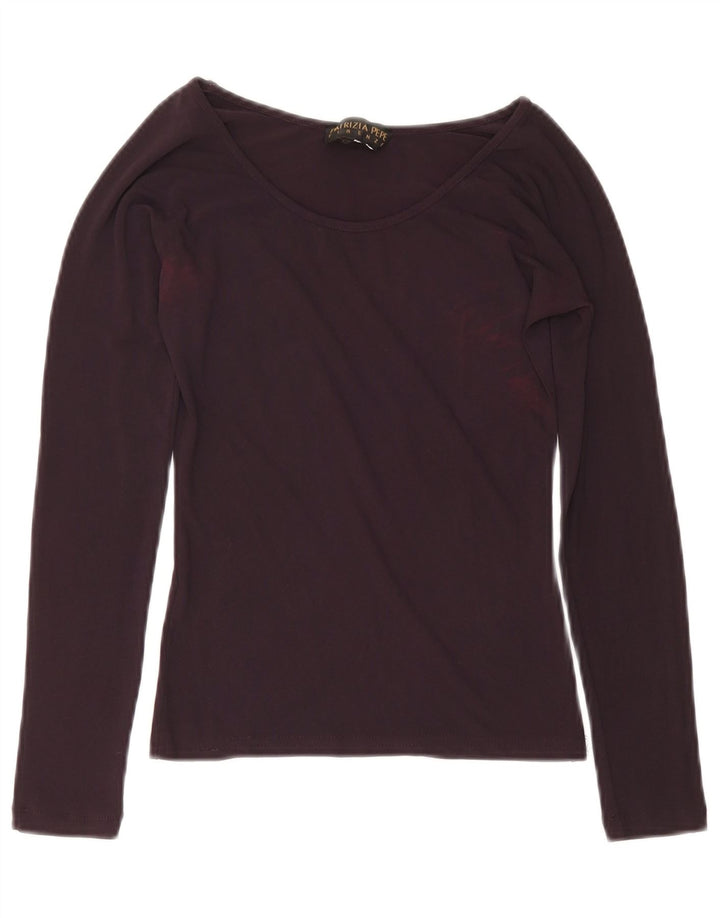 Patrizia Pepe Top para Mujer Manga Larga US 6 Medium Borgoña