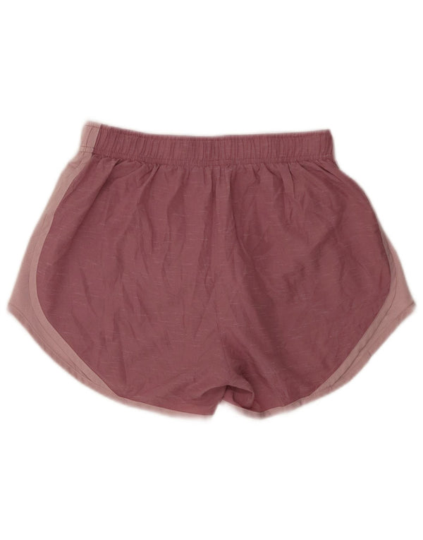 Nike Dri Fit - Pantalones cortos deportivos para mujer (talla 8), poliéster moteado rosa pequeño