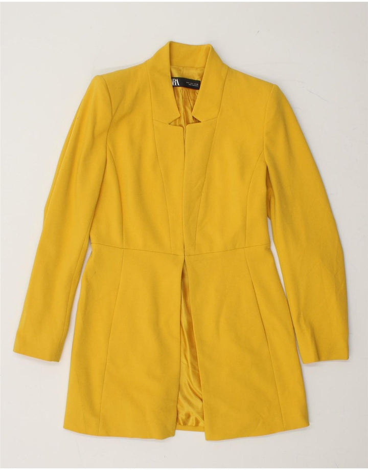 ZARA Chaqueta Blazer Abierta Mujer UK 10 Small Amarillo