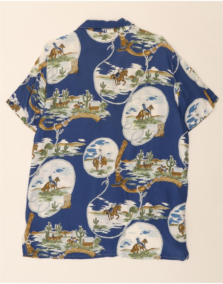 LES COPAINS Vestido camisero con estampado abstracto para mujer IT 44 Azul medio