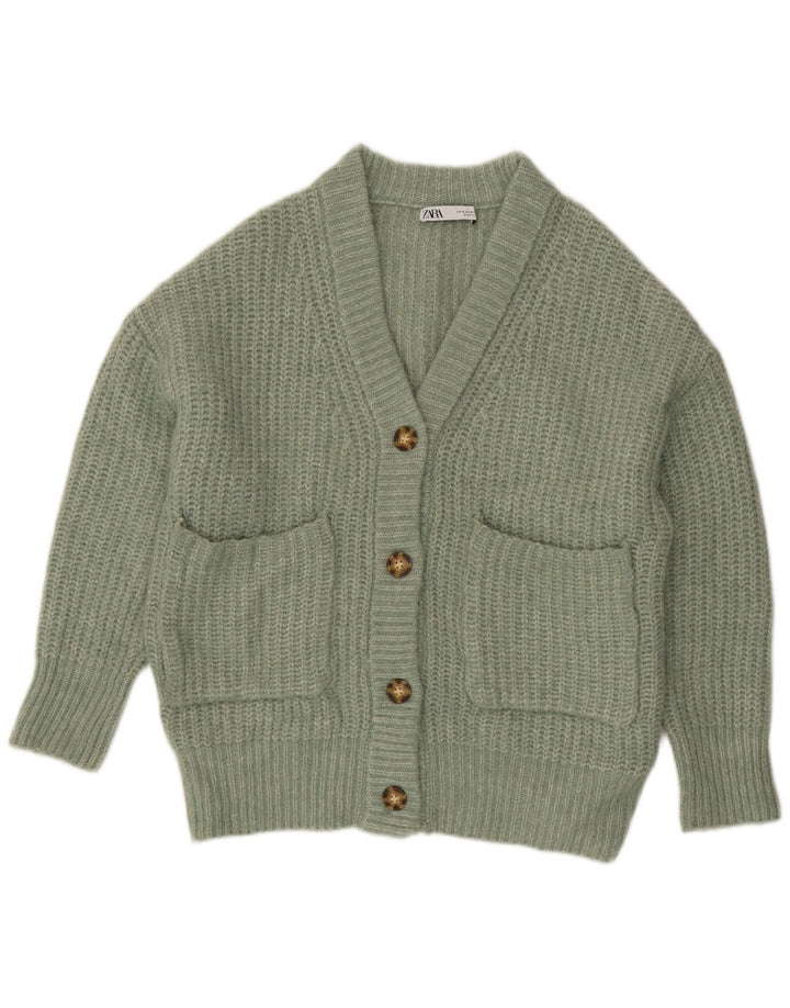 Zara Mujer Suéter Cárdigan Extragrande UK 44 Verde Medio