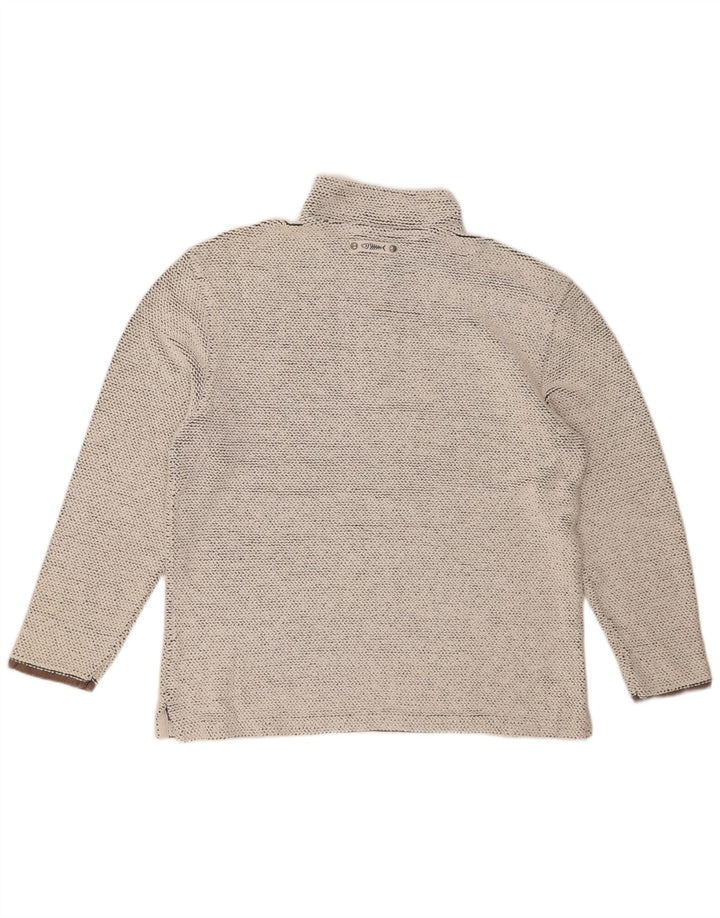 WEIRD FISH Sudadera con cuello y cremallera para hombre, jersey grande de algodón gris
