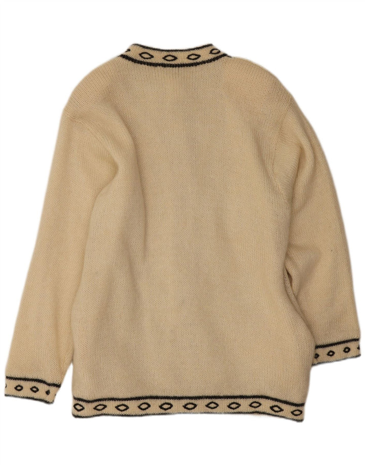 Affections - Cárdigan largo para mujer, talla única, color blanco, floral