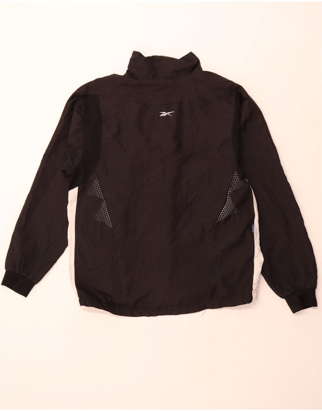 REEBOK Hombre Hockey Chándal Top Chaqueta Grande Negro Colorblock Poliéster