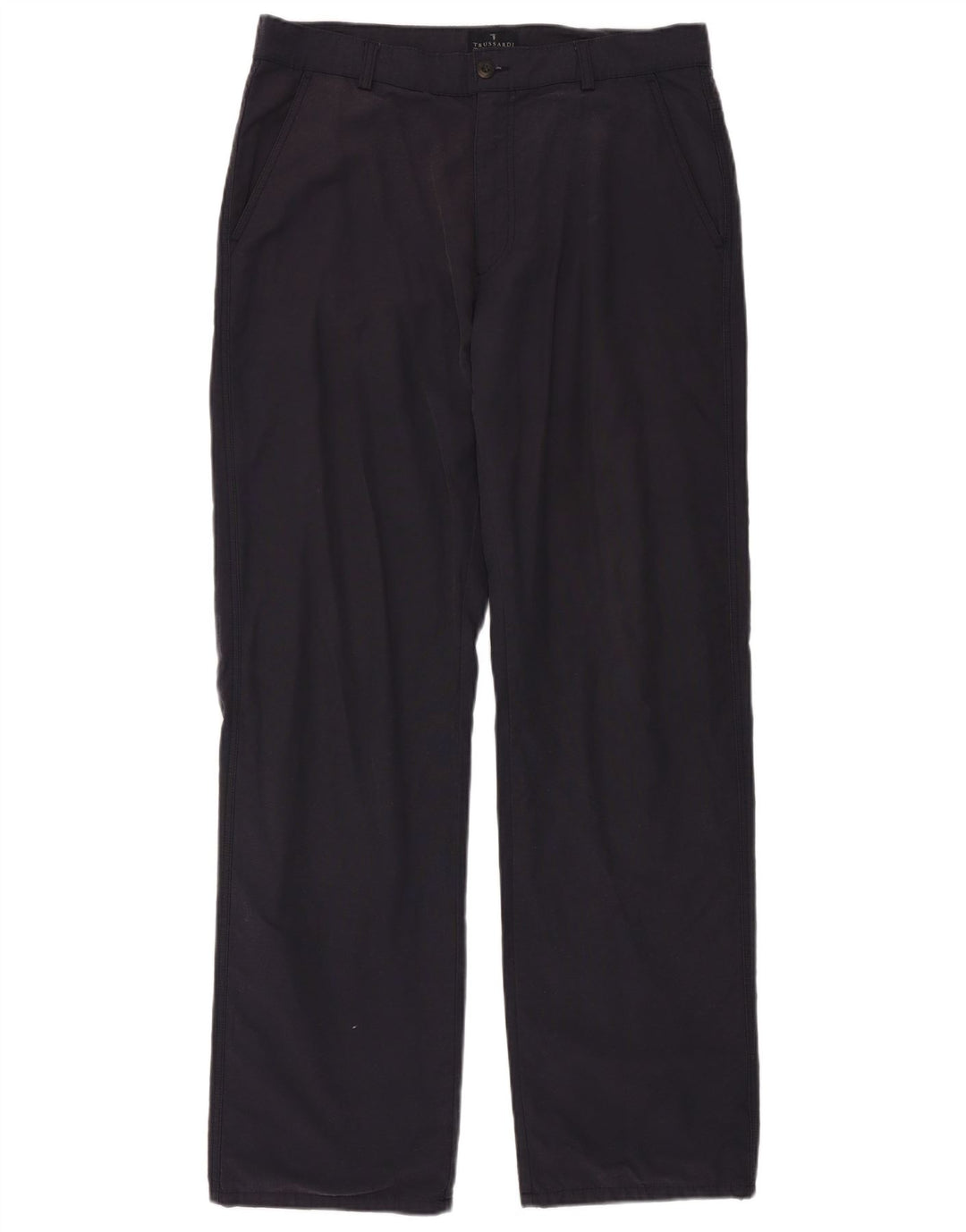 TRUSSARDI Pantalón chino recto para hombre IT 52 XL W36 L34 Azul marino Algodón