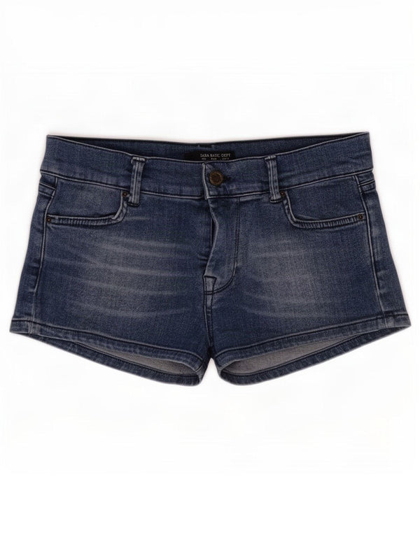 Zara Pantalones cortos de mezclilla para mujer EU 38 Small W28 Algodón azul