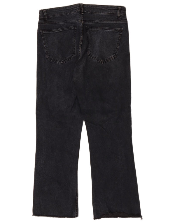 Zara Vaqueros Cortos De Cintura Alta Para Mujer EU 40 Medium W30 L25 Negro