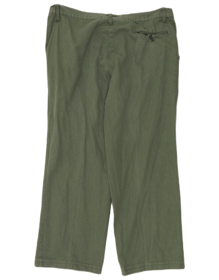 VINTAGE Pantalón chino recto para hombre W38 L30 Verde