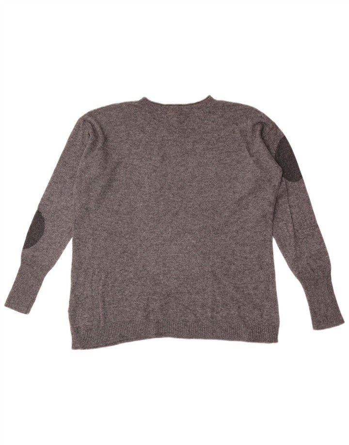 White Stuff Suéter tipo jersey con cuello redondo para mujer, talla 42, color gris medio con lunares
