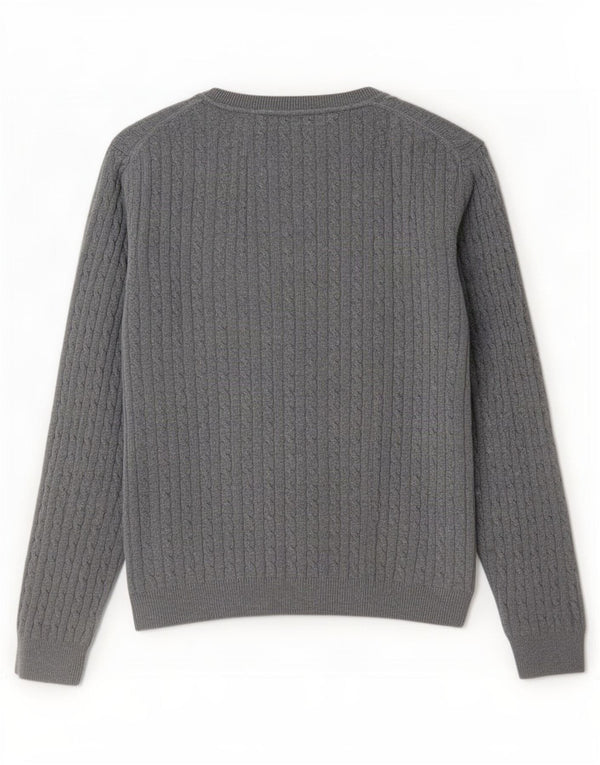 Tommy Hilfiger Suéter con cuello en V para mujer UK 46 Algodón gris grande