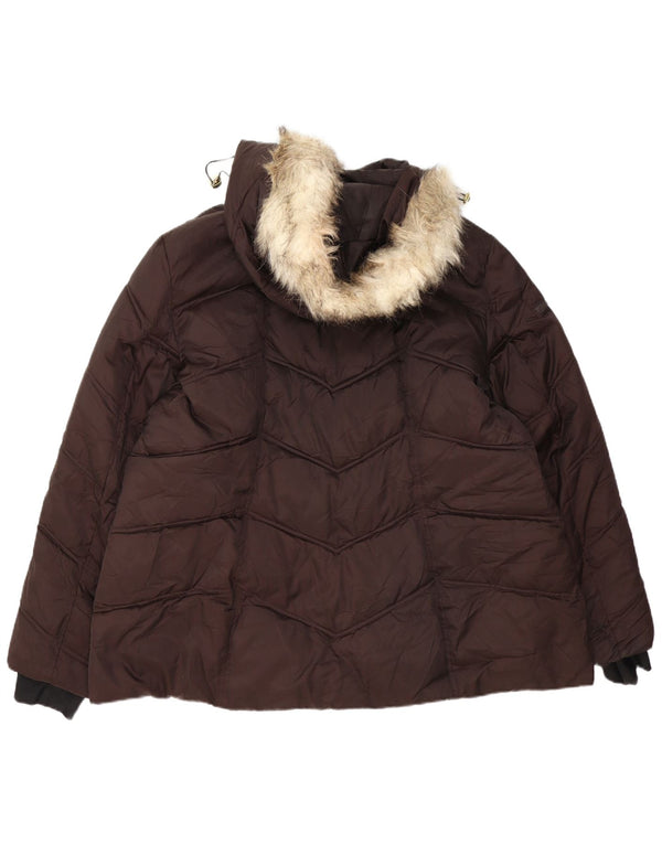 Nautica Chaqueta acolchada con capucha para mujer UK 20 2XL Marrón Poliéster