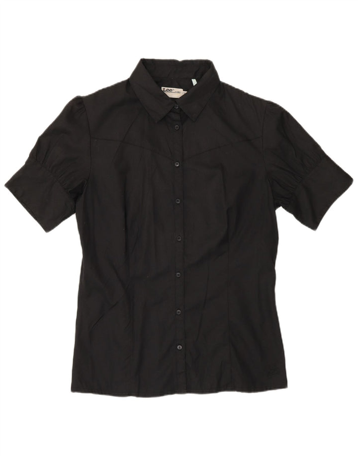 Lee Camisa de manga corta para mujer UK 44 Mediana Algodón negro