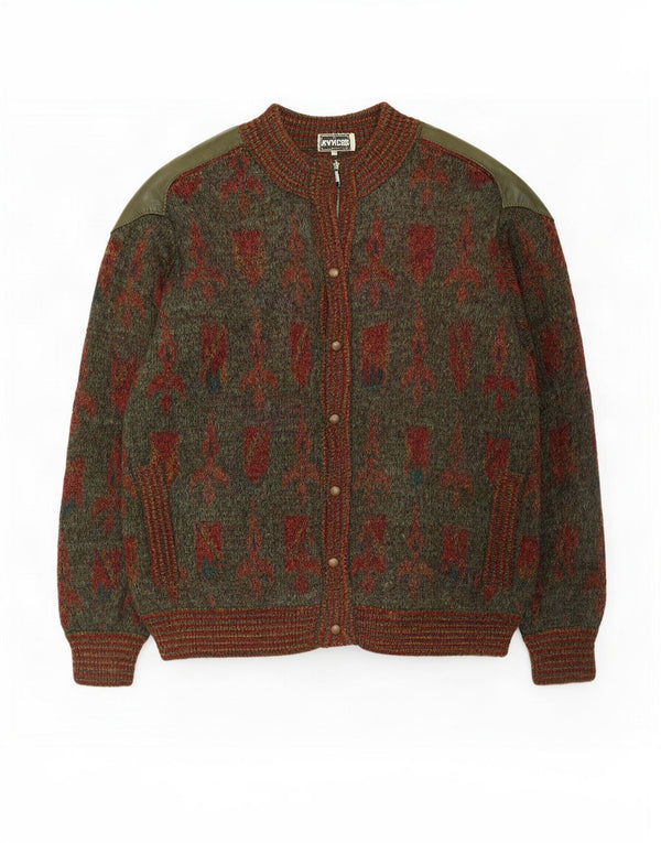 Ranger - Cárdigan con estampado abstracto para hombre, IT 52, poliamida verde grande