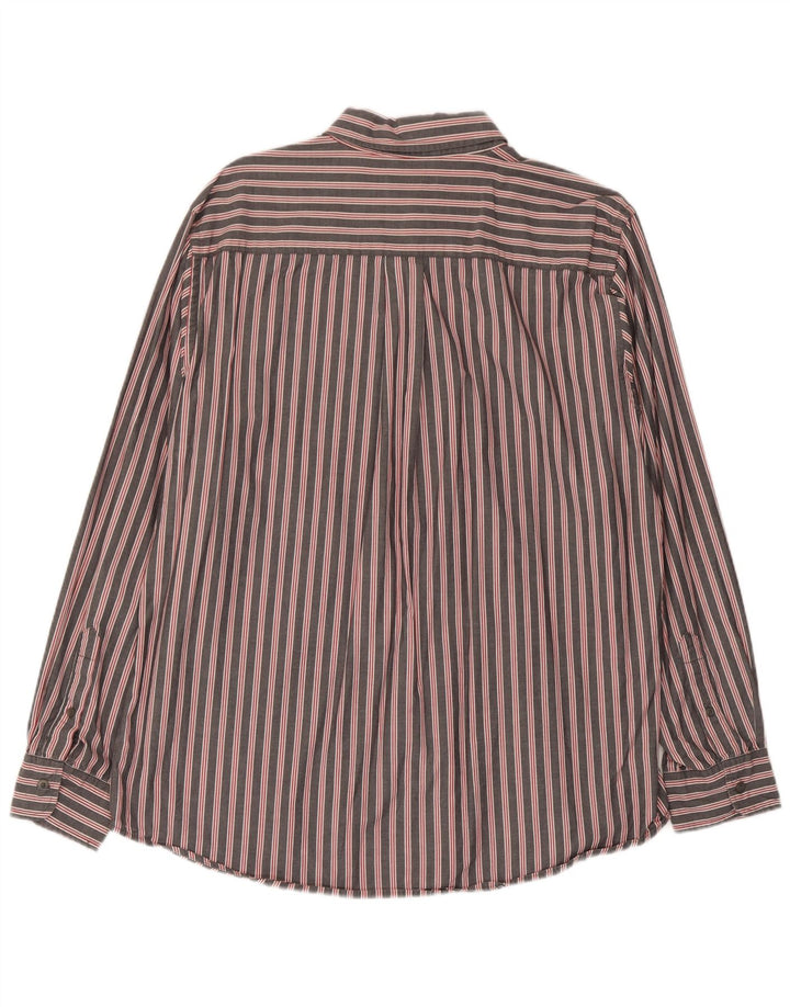 Chaps Camisa para hombre grande de algodón a rayas grises