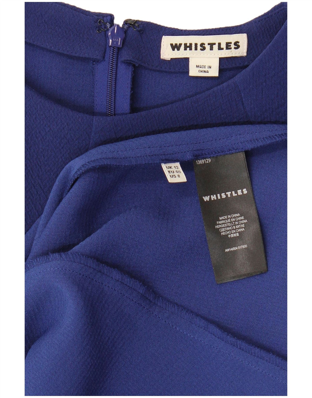 WHISTLES Vestido acampanado para mujer UK 40 Medio Azul marino Poliéster